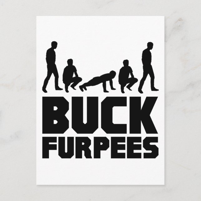 Buck Furpees - Burpees Fitness Vykort (Framsida)