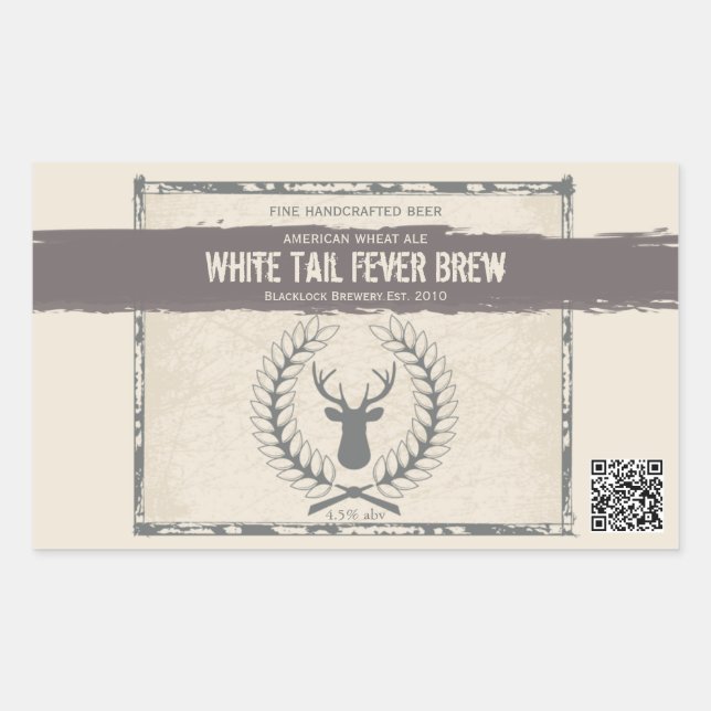 Buck Grunge Anpassningsbar Beer-etiketter Rektangulärt Klistermärke (Framsida)