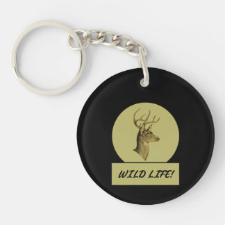 Buck Head Black Acrylic Keychain