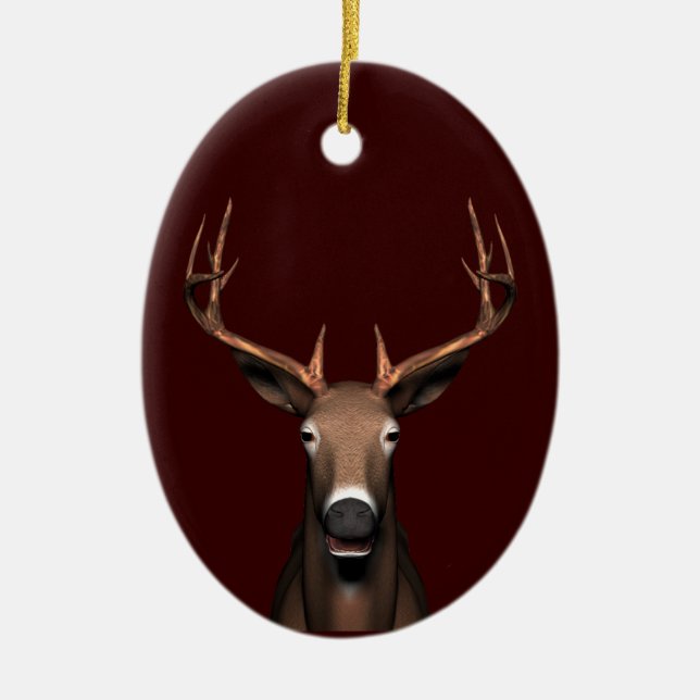 Buck Head Julgransprydnad Keramik (Framsidan)