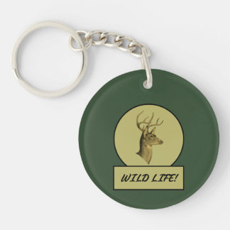 Buck Head Mörk grönt Acrylic Keychain