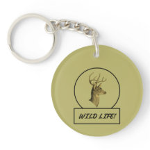 Buck Head Mörk Khaki Acrylic Keychain