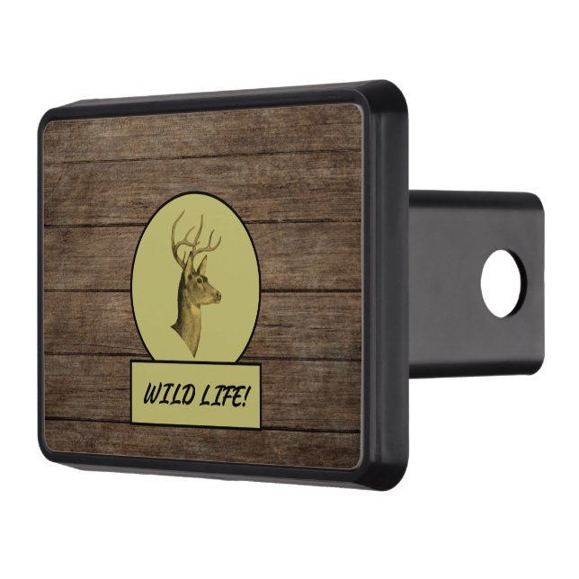 Buck Head Mörk Wood Grain Lastbil Hitch Cover Dragkroksskydd (Vänster)