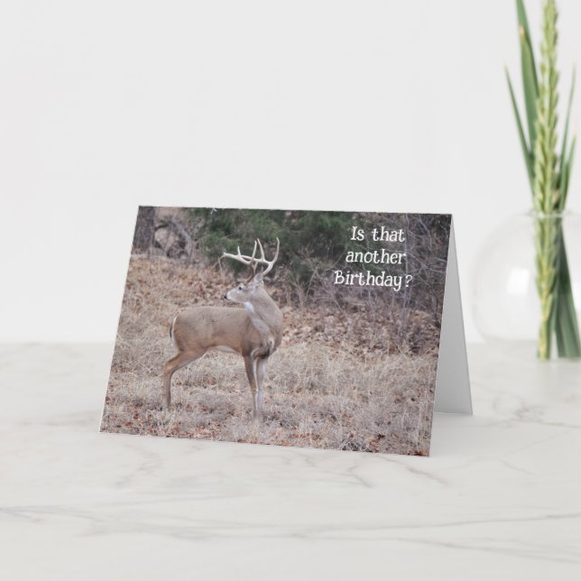 Buck Hjort Hunter Hjort Roligt Birthday Card Kort (Framsida)