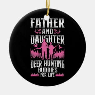Buck Hjort Hunting Hunter Far Pappa Dotter Julgransprydnad Keramik