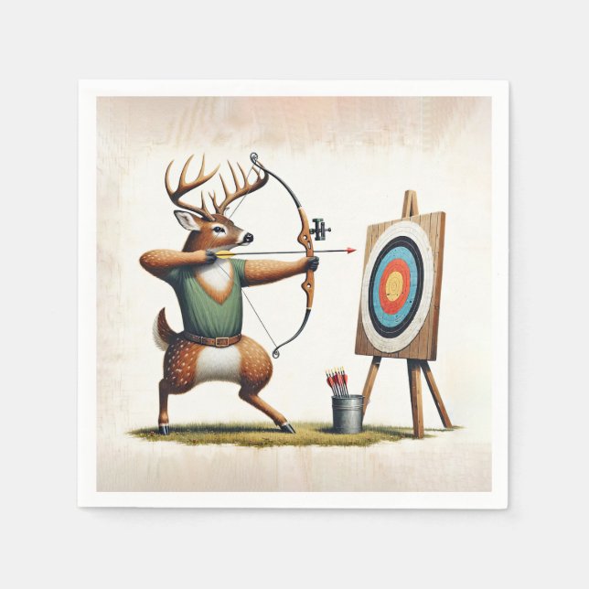Buck-Hjort med rad och pil Pappersservett (Framsidan)