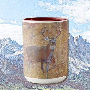 Buck Hjort Nature Art Vild Animal Mugg Kopp
