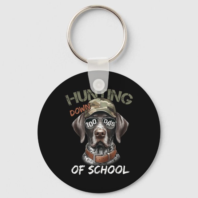 Buck Hunting Down 100 dagar i Hund 100 dagar Nyckelring (Framsida)