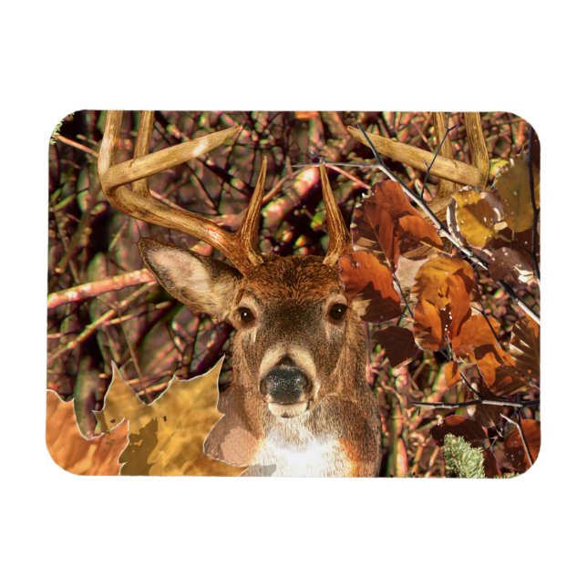 Buck i Camo White Svan Hjort Magnet (Horisontell)