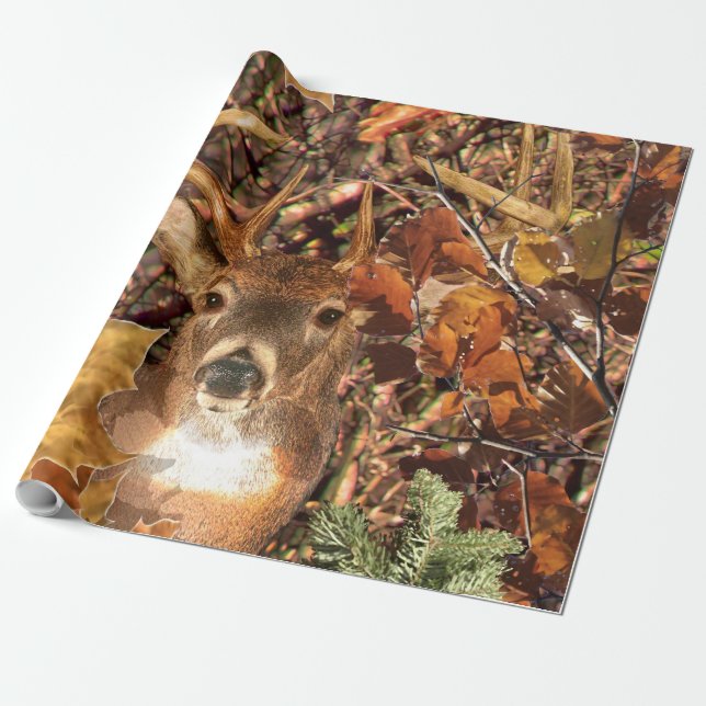 Buck i Camo White Svan Hjort Presentpapper (Utrullad)