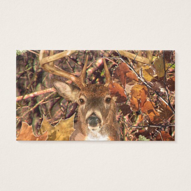 Buck i Camo White Svan Hjort Visitkort (Framsidan)