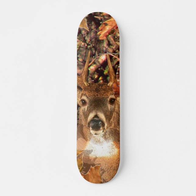 Buck i Fall Camo White Svan Hjort Old School Skateboard Bräda 18 Cm (Framsida)