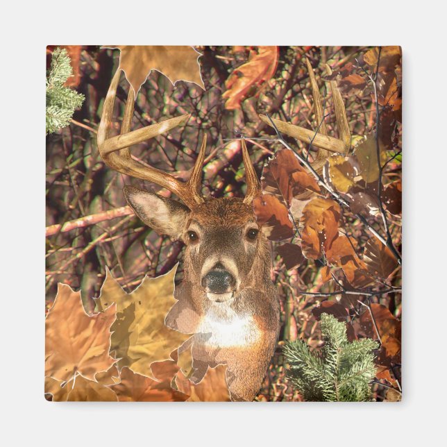 Buck i Hunter Camo White Svan Hjort Magnet (Framsidan)