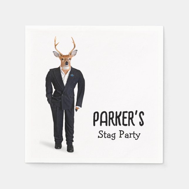 Buck in en Tuxedo för Bachelor Party Pappersservett (Framsidan)