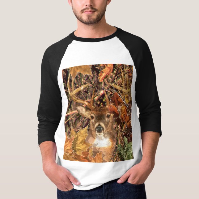 Buck in Fall-säsongen scen White Svan Hjort T Shirt (Framsida)