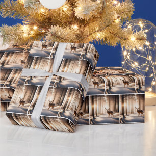 Buck in Winter Skogen Presentpapper