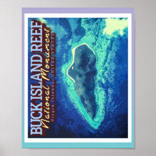 BUCK ISLAND REEF - VIRGIN ÖARNA FÖRENADE STATER POSTER