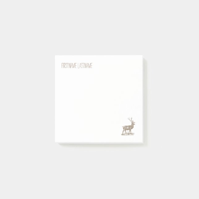 Buck Mule Hjort Corner Letterpress Stil Post-it Block (Framsida)
