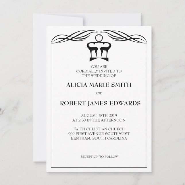 Buck- och Doe-bröllopsinbjudan Inbjudningar (Framsida)