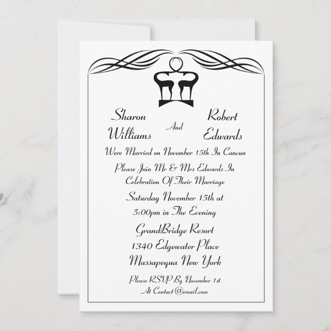 Buck och Doe efterbröllopsinbjudan Inbjudningar (Framsida)