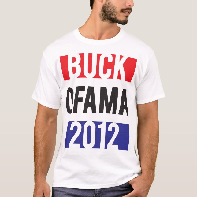 Buck Ofama 2012 - RedWhiteBlue Tee (Framsida)