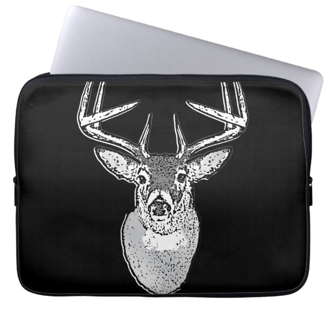 Buck på Black White Svan Hjort Classic Laptop Sleeve (Framsidan)