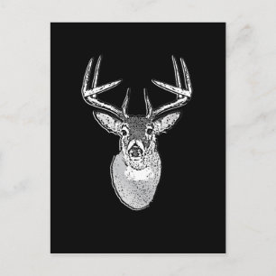 Buck på Black White Svan Hjort Classic Vykort