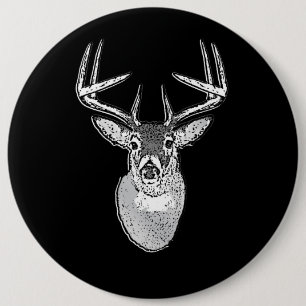 Buck på Black White Svan Hjort klassiskt Knapp