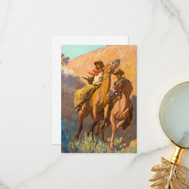 Buck Peters, Ranchman av Maynard Dixon Tack Kort (Fram/Back In Situ)