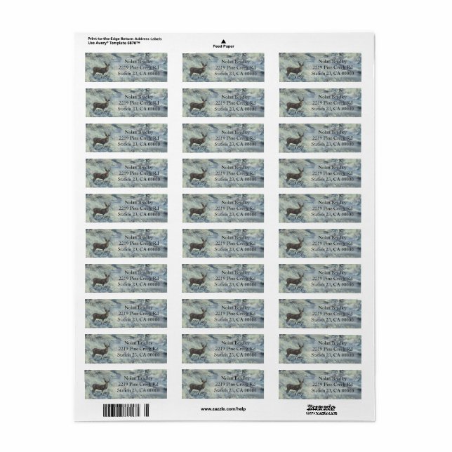 Buck River Returadress Etikett (Helt Ark)