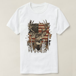 Buck Season USA Flag T Shirt