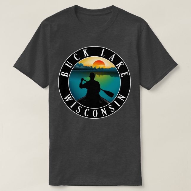 Buck Sjö Wisconsin Canoeing T Shirt (Design framsida)