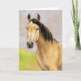 "Buck Skin Horse" Pastel Art Hälsning Blank Card Kort