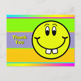 Buck Teeth Smiling Ansikte Emoji Tack vykort