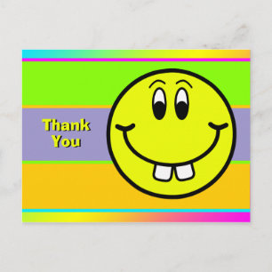 Buck Teeth Smiling Ansikte Emoji Tack vykort