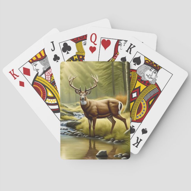 Buck White Tails Hjort Casinokort (Baksidan)