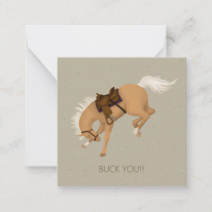 Buck You! Bucking Sorrel-häst Anpassad Mini Anteckningskort