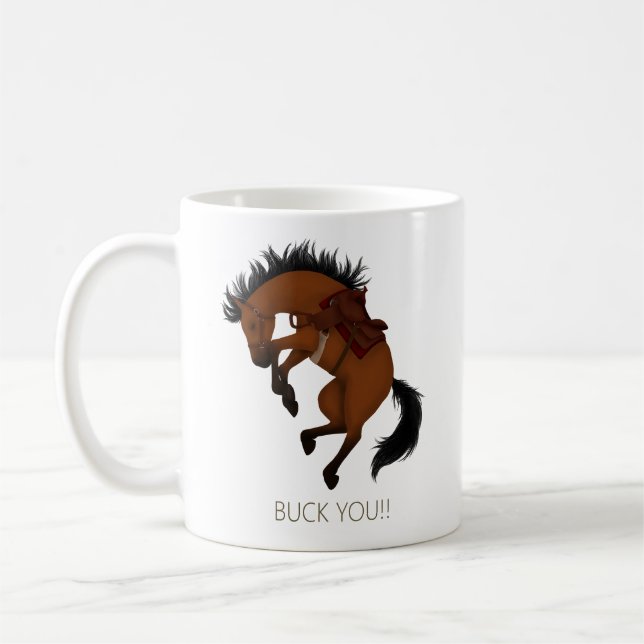 Buck You! Rolig Borkhäst Kaffemugg (Vänster)