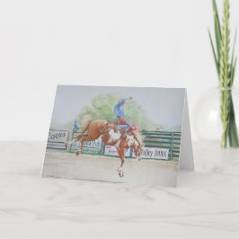Bucka Bronc Rodeo Horse Art Note Card Tack Kort