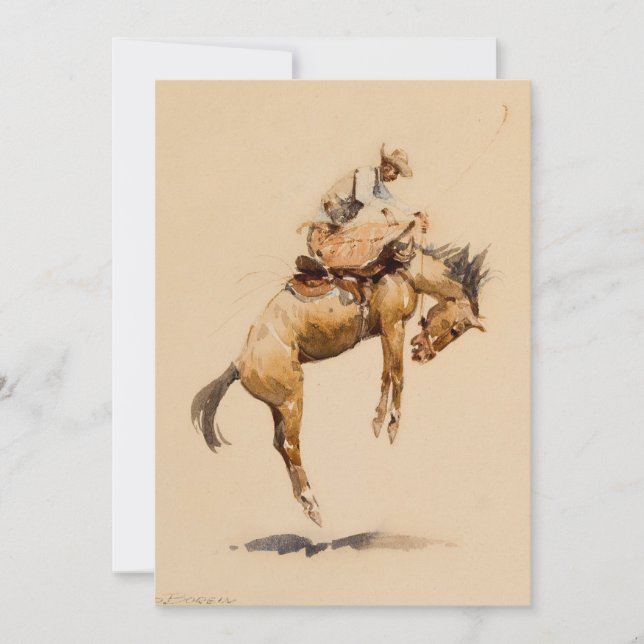 Buckande Bronco av Edward Borein Inbjudningar (Framsida)
