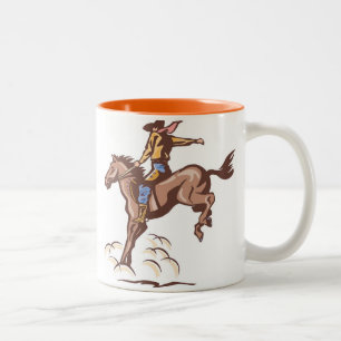 Buckande bronkocowboykaffe mugg