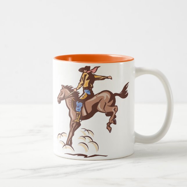 Buckande bronkocowboykaffe mugg (Höger)