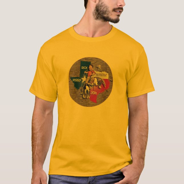 Buckaroo 2016 för Rick Perry presidentBronco T Shirt (Framsida)
