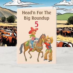 Buckaroo Cowboy Birthday Add Age and Namn Boy's Kort