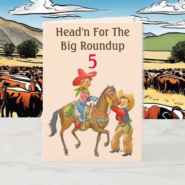 Buckaroo Cowboy Birthday Add Age and Namn Boy's Kort (Skapare uppladdad)
