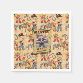 Buckaroo Cowboy Birthday Boy's Photo Namn Cute Pappersservett