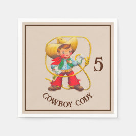 Buckaroo Cowboy Boy's Birthday Namn & Age Pappersservett