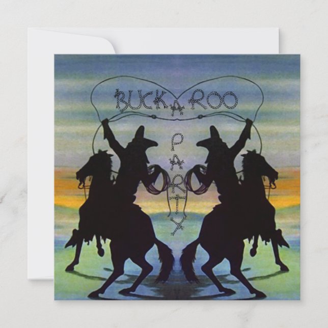 BUCKAROO FÖDELSEDAGSFEST INBJUDAN ~ LÄTT ATT SKRÄD (Framsida)