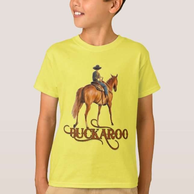 Buckaroo Little Cowboys Barn Westernt tema T Shirt (Framsida)