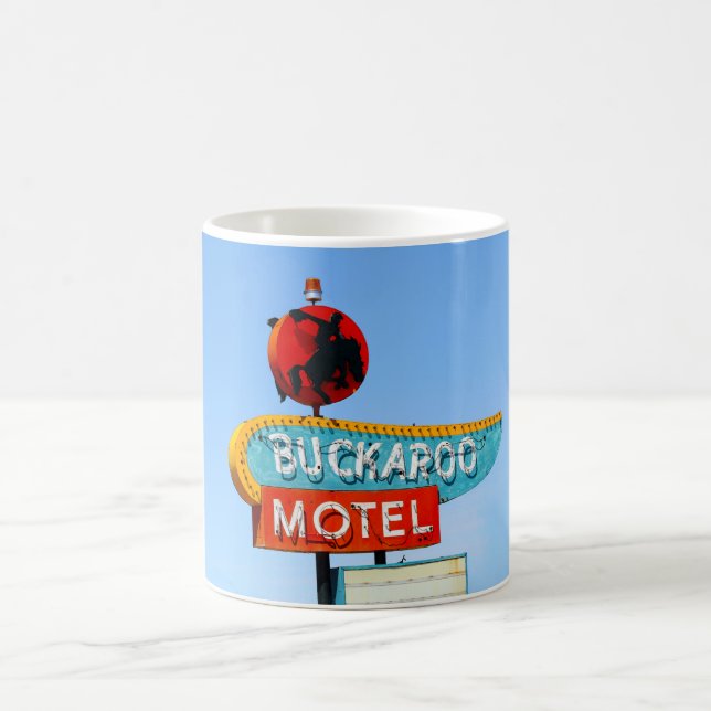 Buckaroo Motel Neon skylt, Tucumcari, N.M. Kaffemugg (Center)